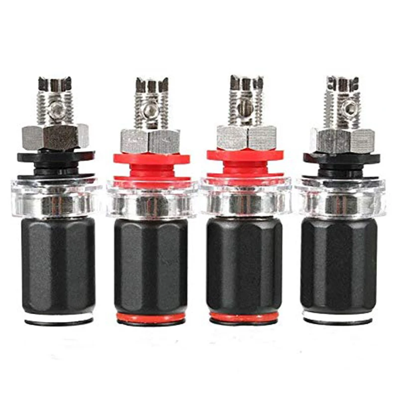 

GTBL 4Pcs Audio Binding Post Rhodium Plated HiFi Amplifier Speaker Terminal Binding Post Socket