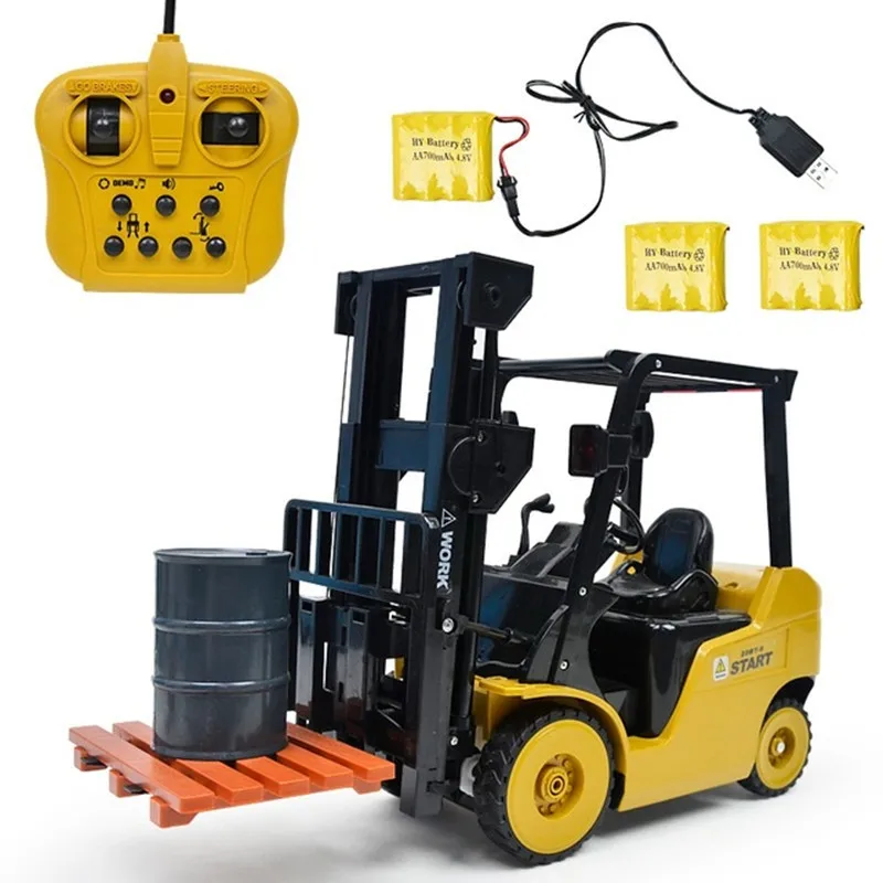 High Simulation Forklift Truck 2.4G RC Forklift Truck Loader Truck Auto Demo Lifting Music Light Car Engineering vehicle Boy Toy 5