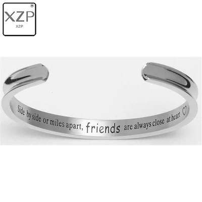 XZP лучшие друзья Цитата браслеты на запястье браслет дружбы не сестры крови, но сестры сердце ювелирные изделия для женщин и мужчин - Окраска металла: Friends Silver