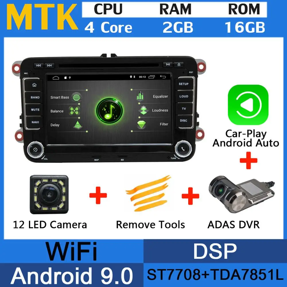 MTK-CarPlay ADAS PX6 Восьмиядерный Android 9,0 4 Гб+ 64 Гб USBx5 для VW Caddy Sharan Amarok Scirocco Polo V 6R Multivan T5 Bettle 2 автомобиля радио gps - Цвет: MTK-CarPlay ADAS