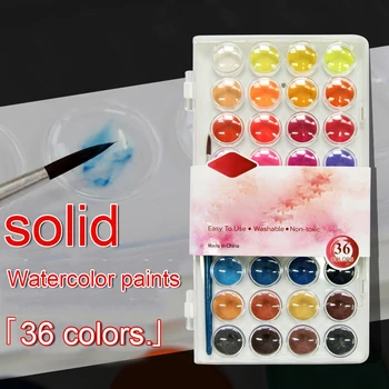 

36 Color Graffiti Professional Gift Art Supplies DIY Drawing Non Toxic With Paintbrush Solid Pigment Watercolor Paint Set