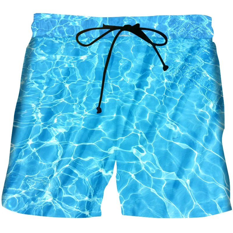 2022 Brand 3D Water ripple swimming pool Men\'s Round Neck T-shirt Suit Fashion Men\'s Women\'s T-shirt Shorts vest Sportswear 4XL