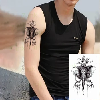 

Waterproof Tattoo Stickers Elephant owl bird Tree branch Temporary Tattoos Fake totem tattoo for Women Men Body Art