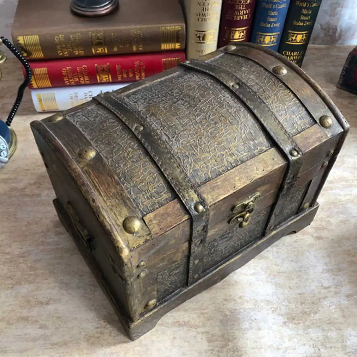 S/L деревянная шкатулка в стиле ретро пират сундук с сокровищами Коробка