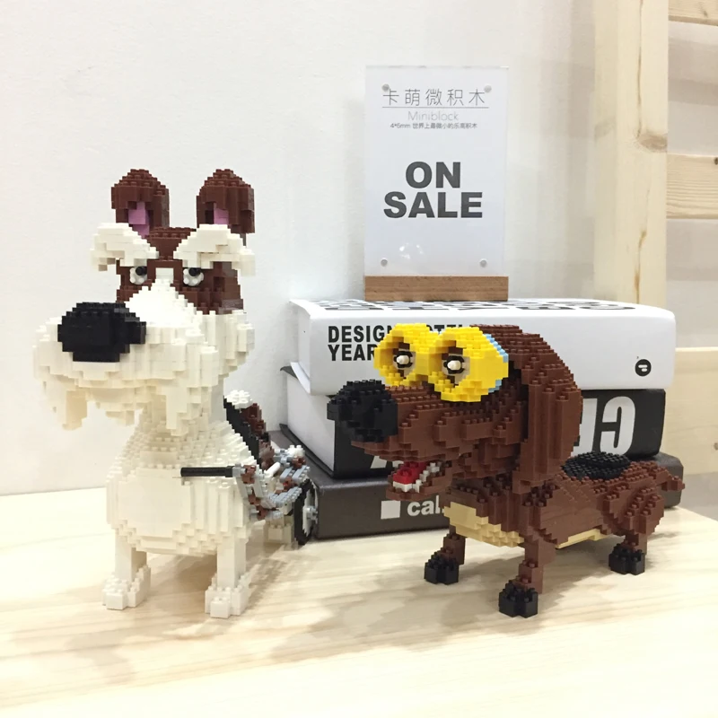 BS Beagle Hound Шнауцер такса овчарка Собака Животное 3D животное 3D модель DIY Алмаз Мини Строительные маленькие блоки кирпичи игрушка без коробки
