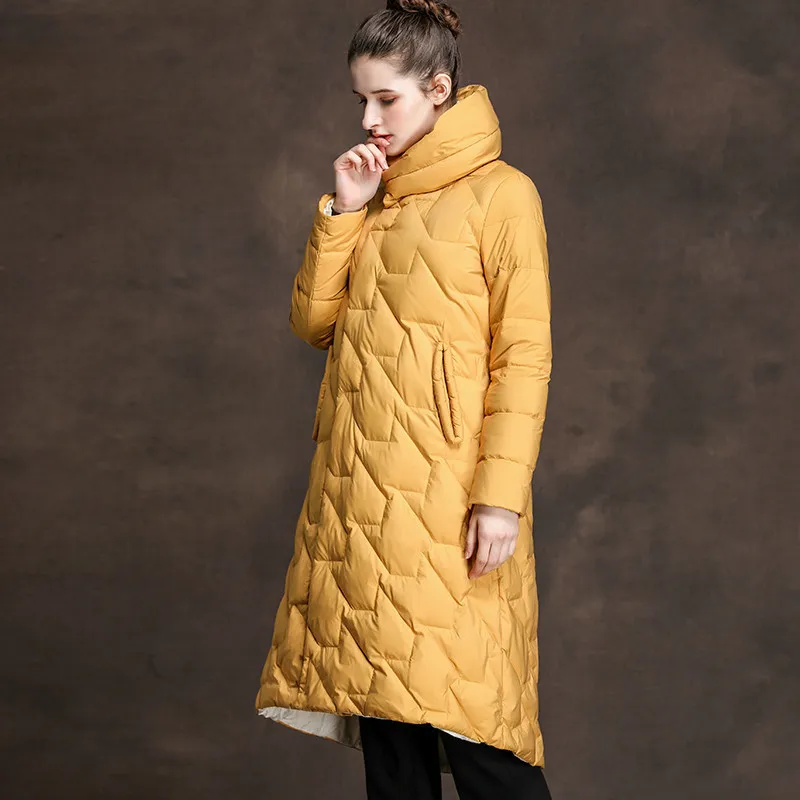 

90%, long coat, fall-winter, white duck down, women's down jacket, 2020, chamarras de Mujer,