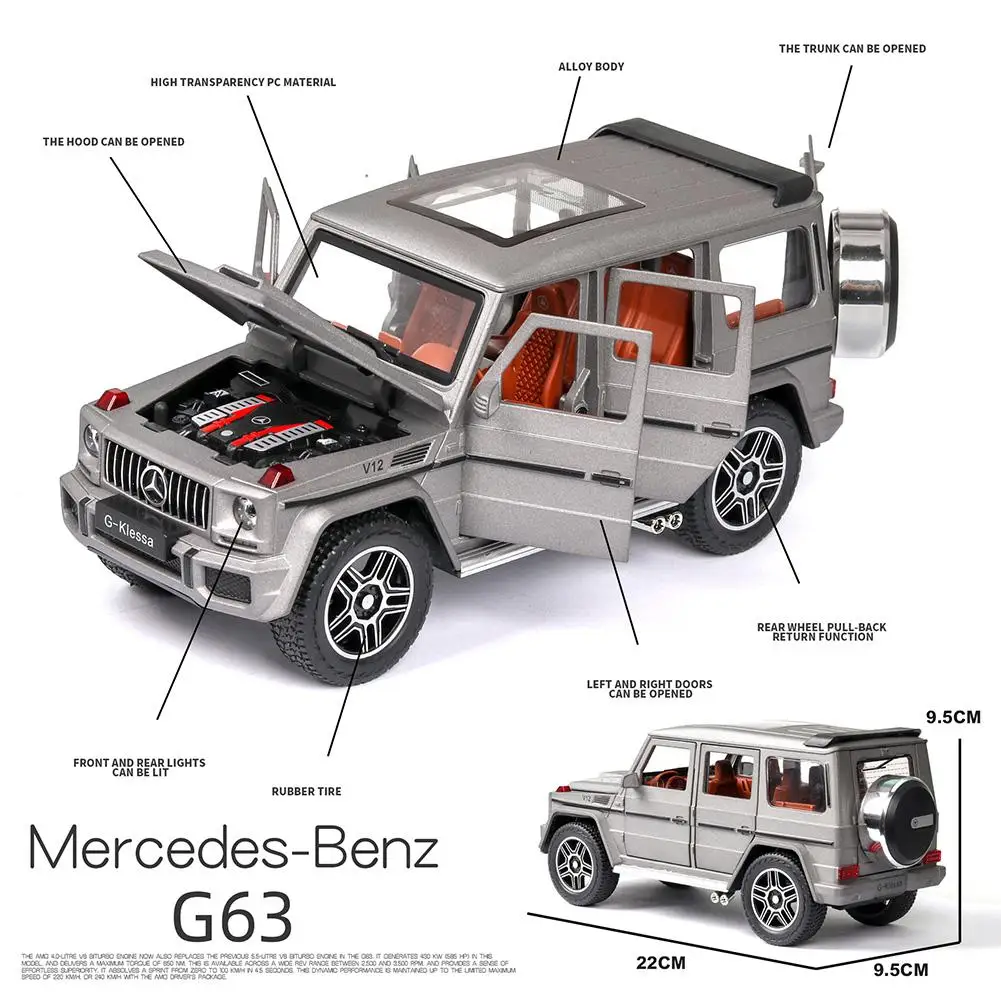 Kuulee имитация 1:24 G63 сплав двери открытый автомобиль модельная игрушка для коллекции украшения