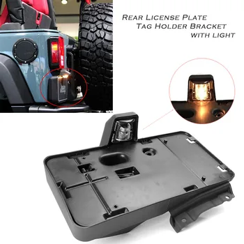 

Car Plastic Rear License Plate Tag Holder Braket with LED Light USA Model Automobile Lighting Part For Jeep Wrangler 2007-2015