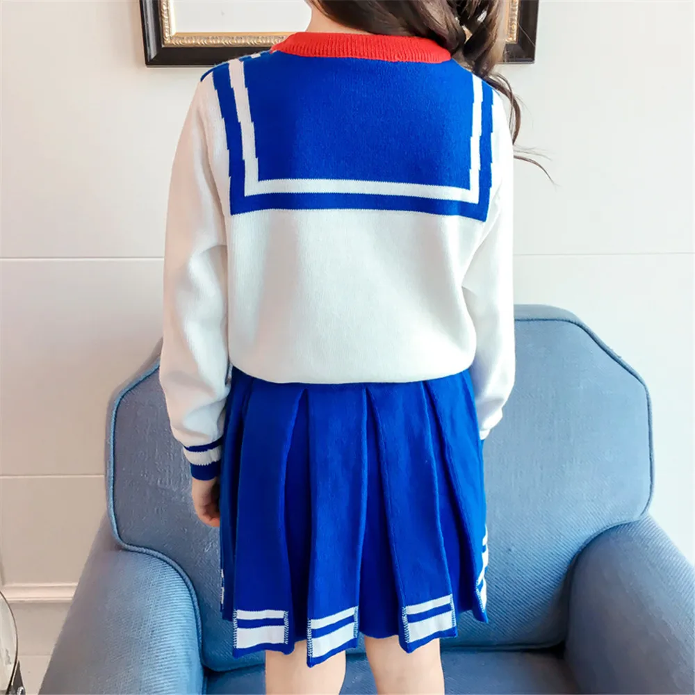 Детский костюм Сейлор Мун для косплея школьная Униформа-матроска JK, Детский костюм топы, юбка для девочек на Хэллоуин
