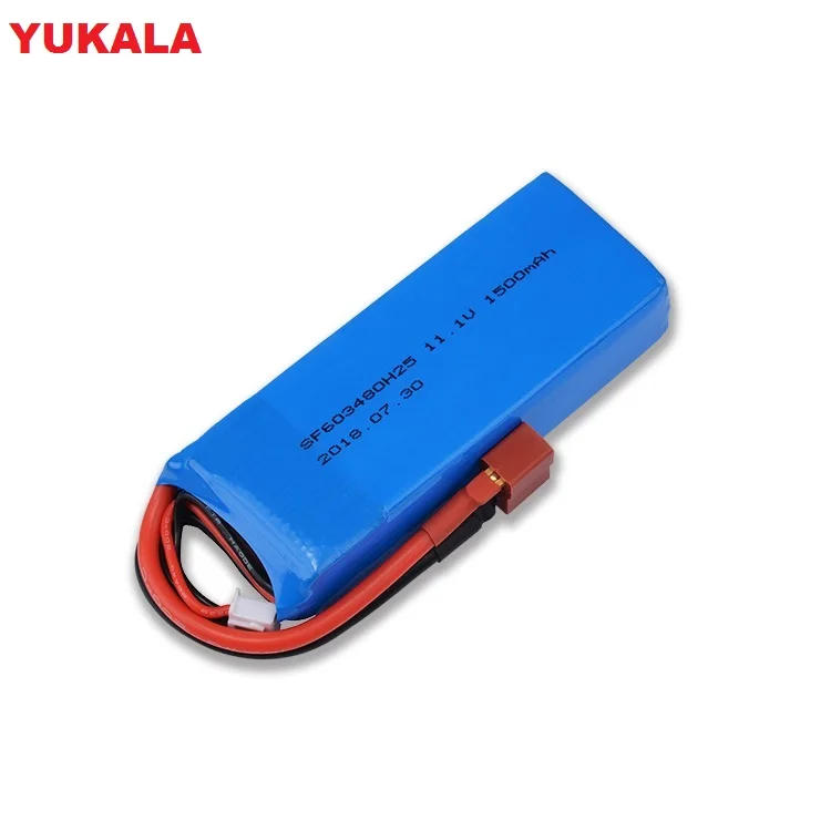 YUKALA 11.1V 1500MAH 25C Lipo Battery For WLtoys V950 RC Models Airplane Helicopter Car Boat Quadcopter 11.1 v 1500 mah