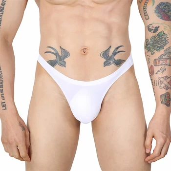 

Mens Low Rise Briefs Seamless Breathable Pouch Underwear Thong Lingerie G-string No Trace Ice Silk Super Sexy Thong T Pants Men