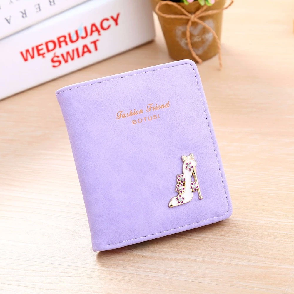 Women Wallet Small Leather Female Short High Heel Pattern Handbag Wallets Purse Card Clutch Carteira Slim Portefeuille Femme 814