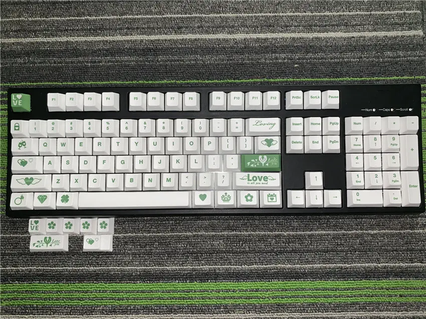 Любовь клавишные колпачки из ПБТ полный Наборы/краситель подкровать keycap/механическая клавиатура Pbt вишня профиль - Цвет: Dark green Keycap