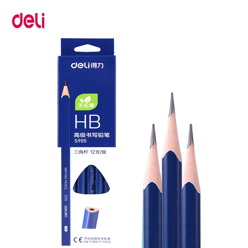 Deli 12 шт./лот деревянные свинцовые карандаши HB канцелярские принадлежности для