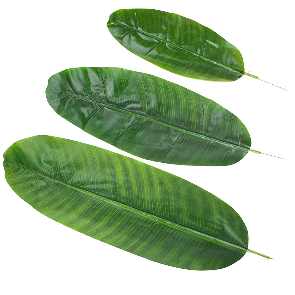 

3pcs Simulation Banana Leaves Artificial Plant Leaves Simulation Greenery Plants Decor Banana Fronds Imitation Leaf Party Decor