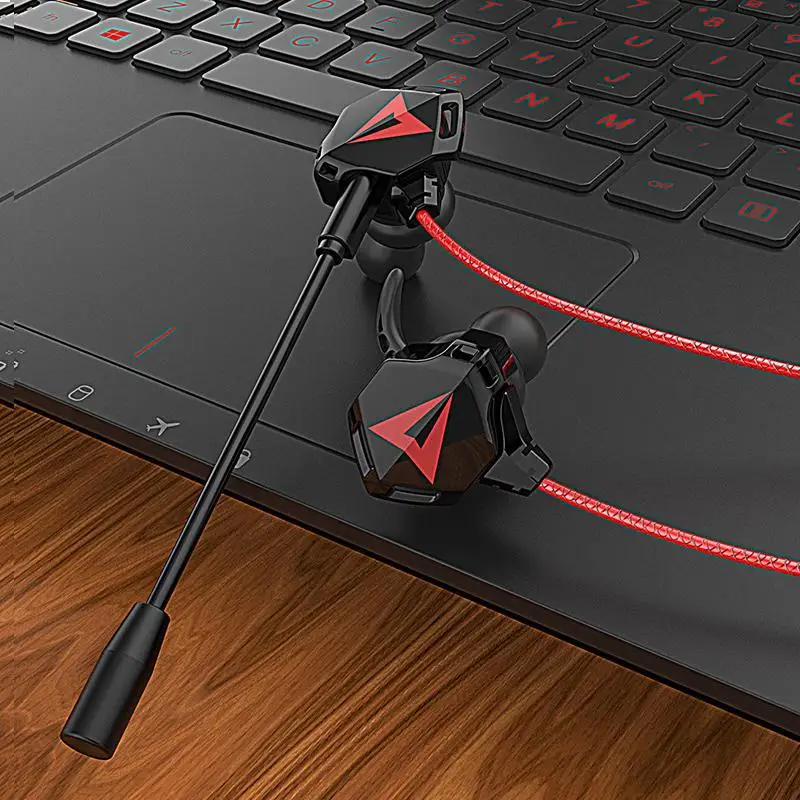 Gaming Earphones 3.5mm Wired Stereo Headphone Noise Cancelling Earphone with Microphone Adjustable Headband for Computer Laptop