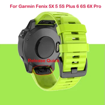 

26 22 20MM Silicone Quick Release Watchband Strap for Garmin 6S Fenix 6X Pro Watch Easyfit Wrist Band Strap For Fenix 5S 5X Plus