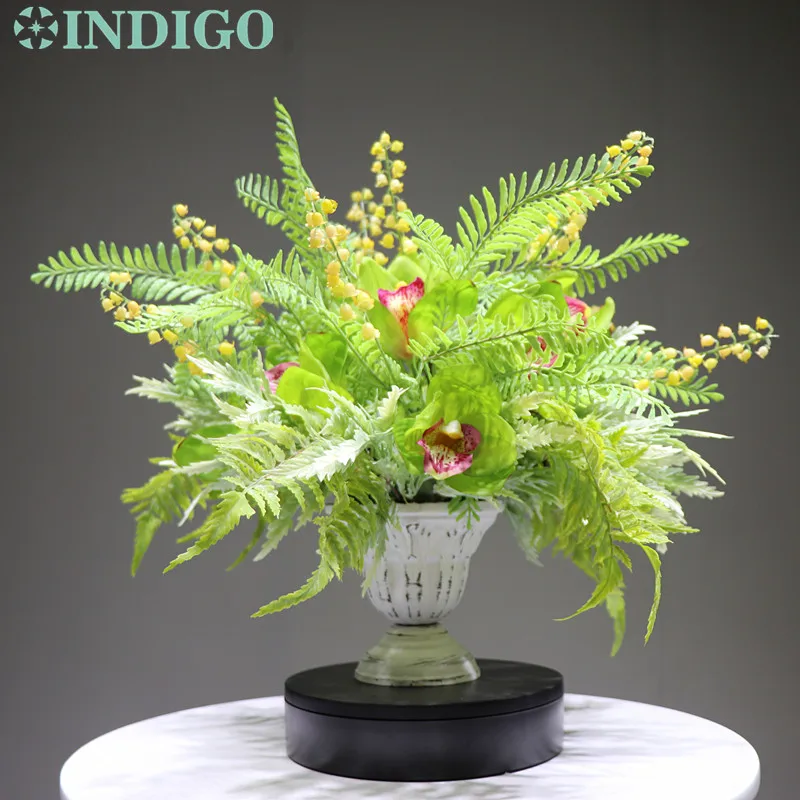 

INDIGO Designed - 1 Set DIY Convallaria Green Cymbidium Flower Arrangement Bonsai Bouquet Table Centerpiece Gift Free Shipping