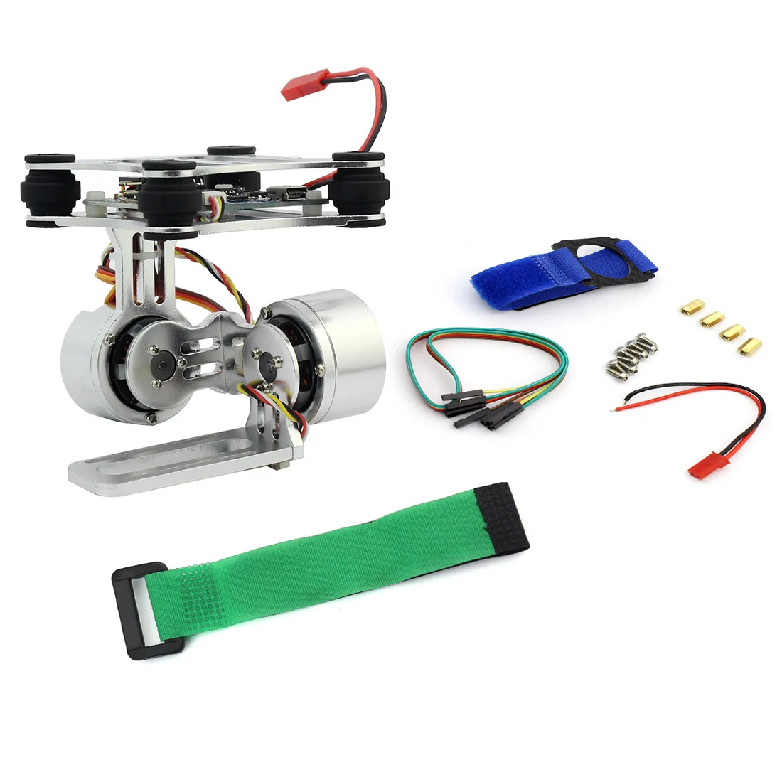 Cardan 2 Axes pour GoPro Hero 3-8 SJCAM Osmo Action - Stabilisateur Vidéo vu de côté montrant les axes de rotation