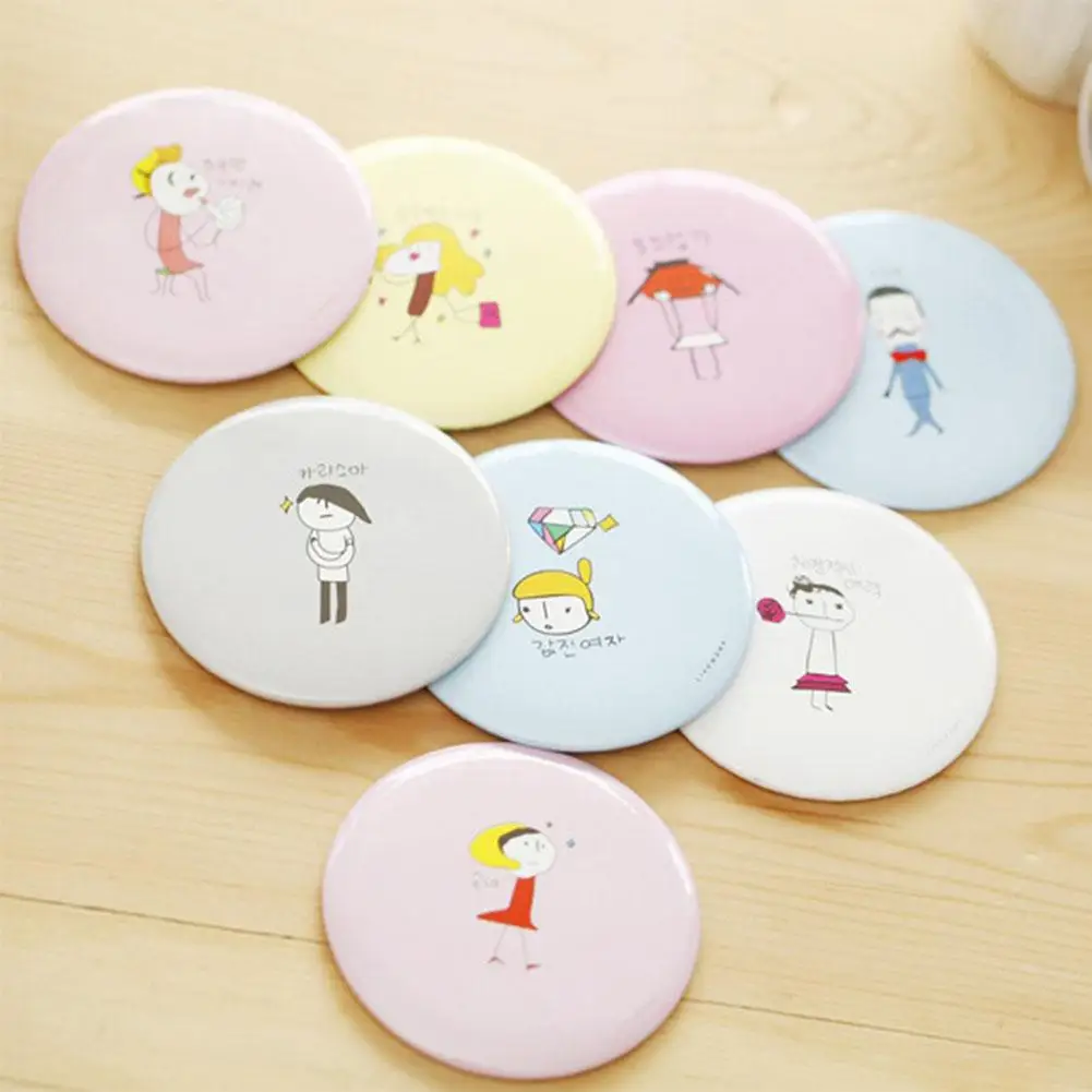 

Lovely Cartoon Design Makeup Mirror Compact Round Shape Shatter-Proof Mirror