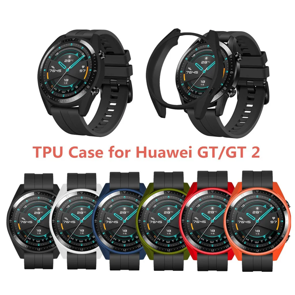 TPU Тонкий мягкий защитный бампер чехол для часов для huawei-Watch GT2 46 мм