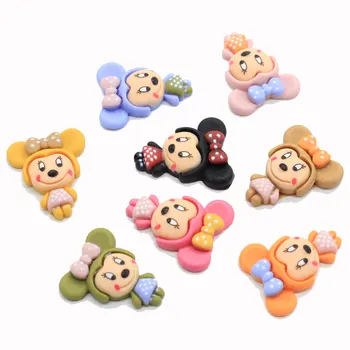 

20/100pcs Kawaii Resin Mouse Cabochon Mini Cartoon Mickey Resin Flatbacks Flat Back Scrapbooking Phone Case Hair Bow Center Jewe