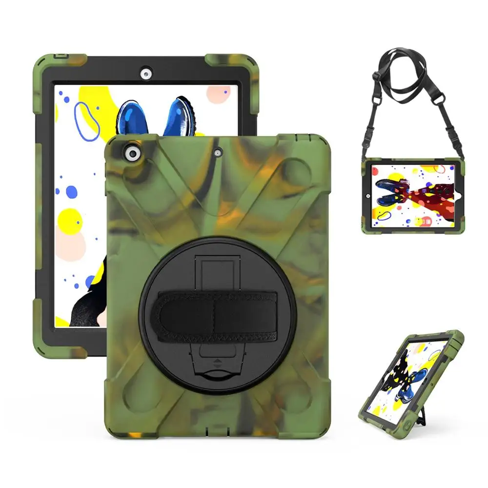Для Apple iPad 10,2 чехол для iPad 7го поколения A2200 A2198 A2232 A2197 360 Вращающийся чехол Funda с ручным плечевым ремнем - Цвет: camouflage