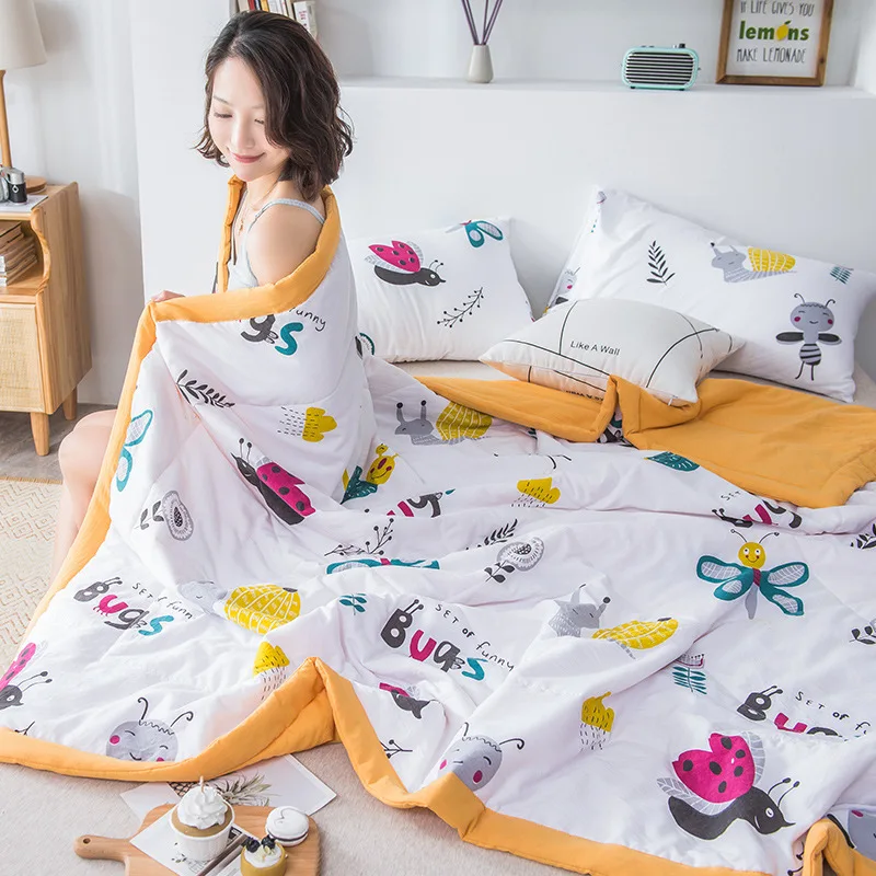 2020 New Factory direct washed cotton summer quilt small fresh air conditioning core cool bedding set | Дом и сад
