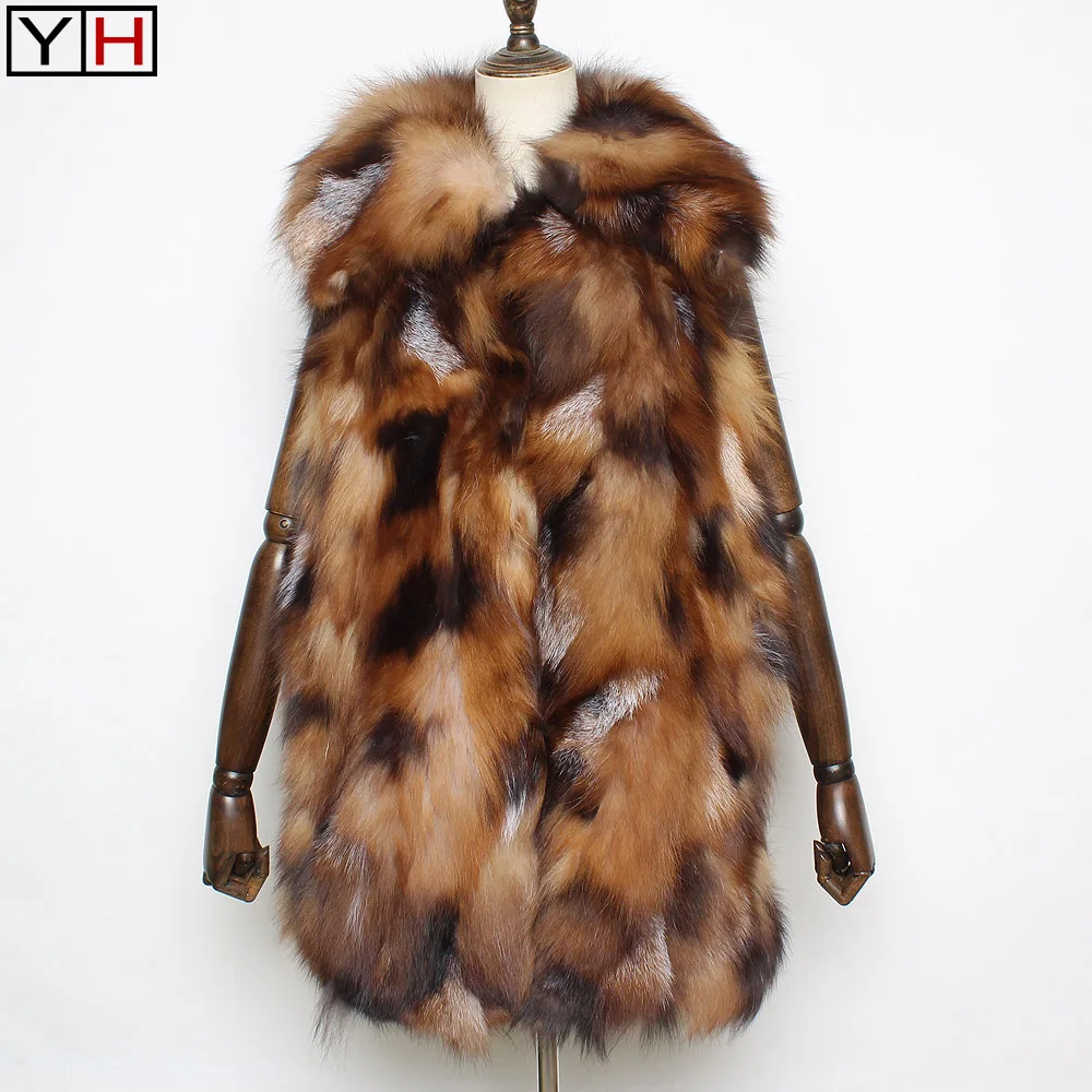 Winter Women Real Silver Fox Fur Vest Long Style Warm Soft 100% Natural Fashion Fluffy Genuine Coats | Женская одежда
