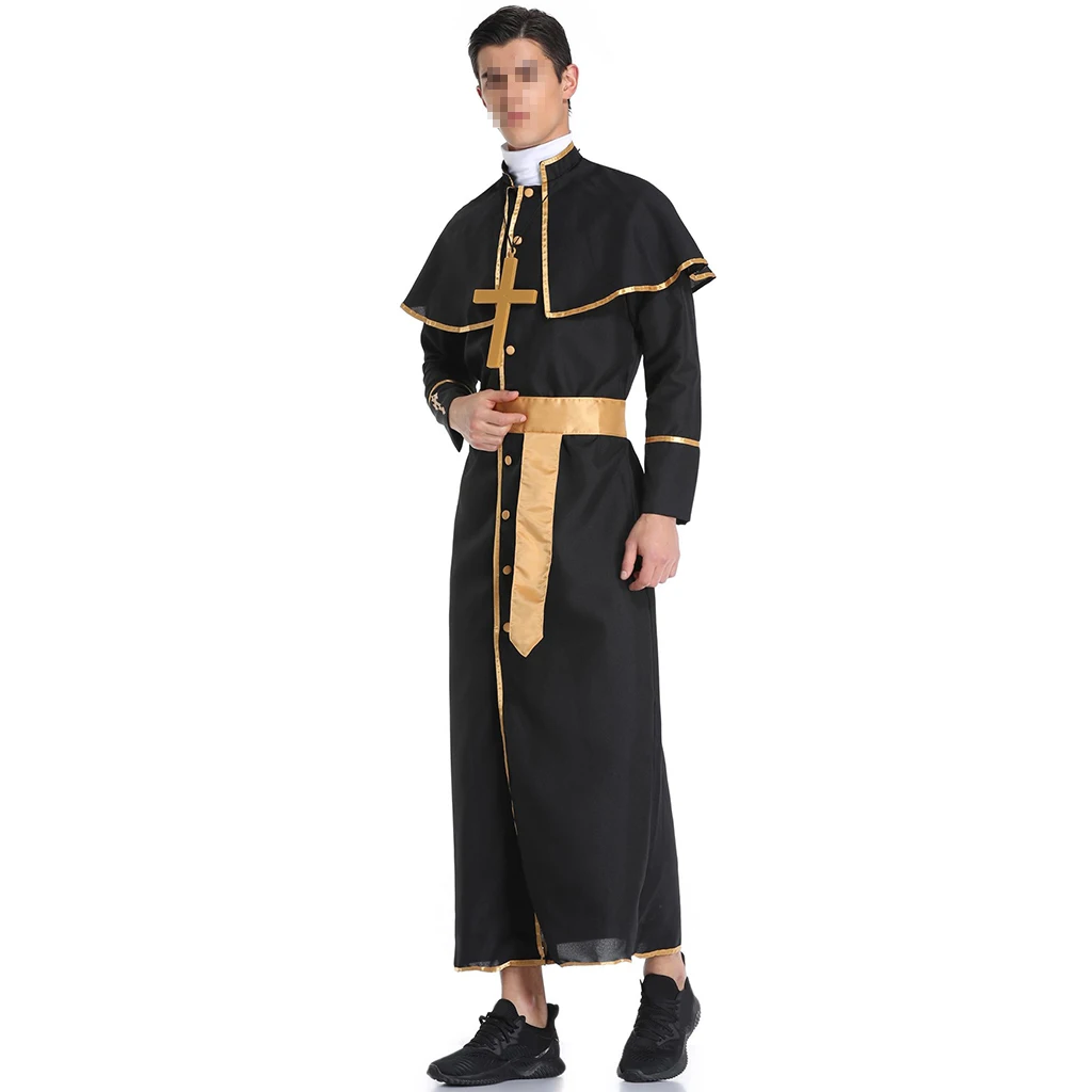 Catholic Priest Cardinal Monk Friar Robes Men's Halloween Costume