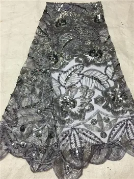 

Latest African Lace Fabric 2019 High Quality African French Net Laces With Sequins Embroidery Tulle Lace For Dress