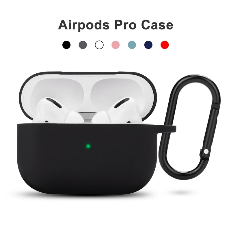 Цветной мягкий силиконовый защитный чехол Teyomi для Apple Airpods Pro с брелком|Аксессуары