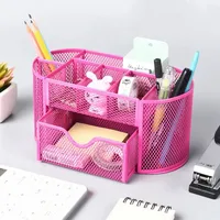 Sharkbang Large Capacity 9 Cell Metal Desk Organizer Mesh Desktop Pencil Pen Sundries Badge Holder Storage Box Stationery 3