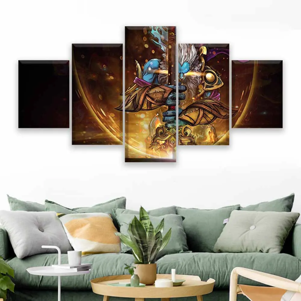  Modern Canvas Painting Modular Game Poster 5 Pieces 2 DotA Juggernaut Wall Art Home Decor Boys Room