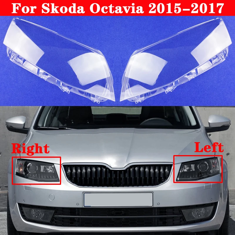 Car Front Headlight Cover For Skoda Octavia 20152017 Auto Headlamp