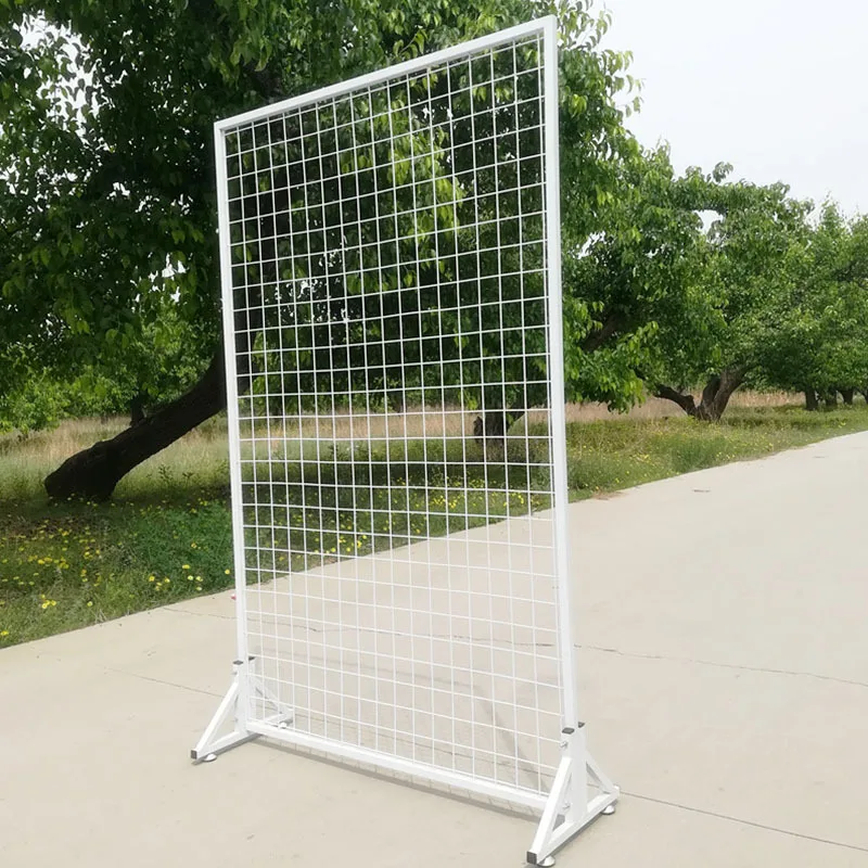 

White Band Vertical Leg Mesh Showing Stand Storage Shelf Shopping Mall Supermarket Commodity Grid Customizable Shelf