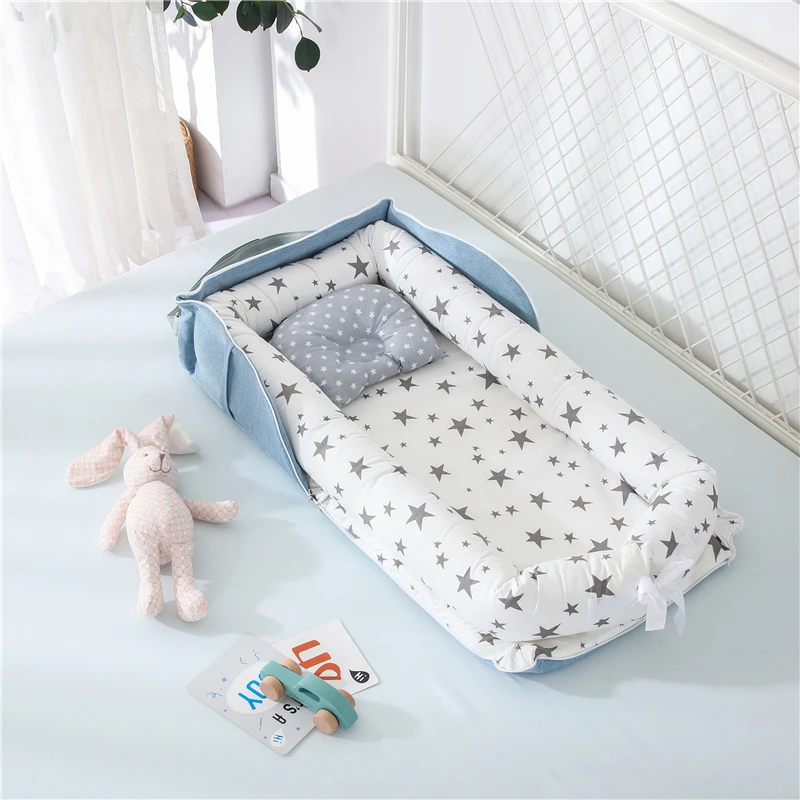Портативная детская кроватка-гнездо для мальчиков и девочек, дорожная кровать, детская хлопковая Колыбель для новорожденных
