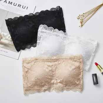 

Women's Lace Bra Sexy Wipe Chest Top Without Underwire Solid Color Chest Pad Gathered Underwear Wipe Chest Tube Top