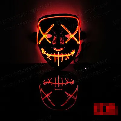 Прямая поставка светодиодная маска Хэллоуин светящаяся в темноте страшная Маскарадная маска для вечеринок фестиваль череп тушь для ресниц легкий косплей подарок - Цвет: red