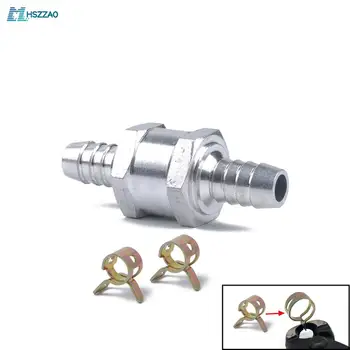 

New 6MM 1/4"Aluminium Alloy Fuel Non Return Check Valve One Way Petrol Diesel w/ 10mm Spring Clip For Cars,Motorcycle,Ship