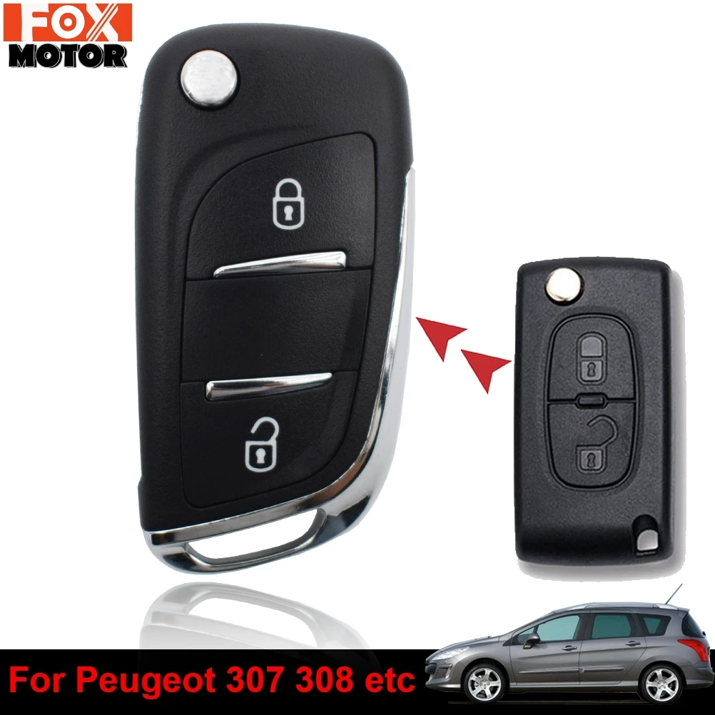 Silicone Car Key Cover Case For Peugeot 5008 207 3008 807 Citroen C8 C4 2 Button 