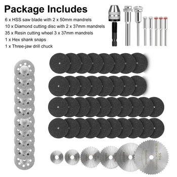 

60pcs Woodworking Multifunction Cutting Wheel Set Die Grinder Universal Home Circular Rotary Tool Cut Off Disc Diamond Practical