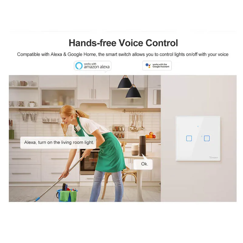 Интеллектуальный выключатель света SONOFF T2EU-TX 86 Размеры 1/2/3 Smart WiFi переключатель аппликация настенные 433 МГц P3N6 переключатель с дистанционным управлением с каймой