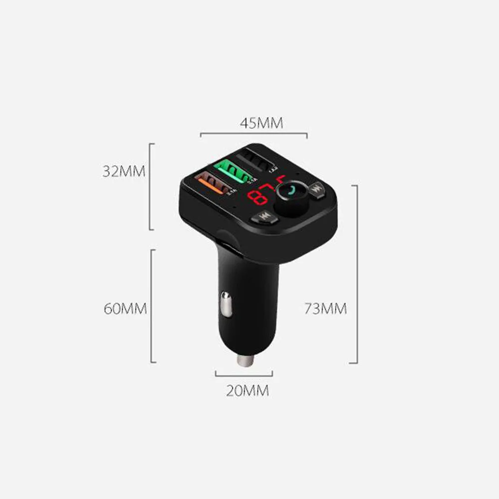 Кабель передачи данных Micro-цифровой адаптер зарядки Авто Стайлинг Bluetooth FM передатчик светодиодный Дисплей 3-Порты и разъёмы USB прикуриватель автомобиля Зарядное устройство
