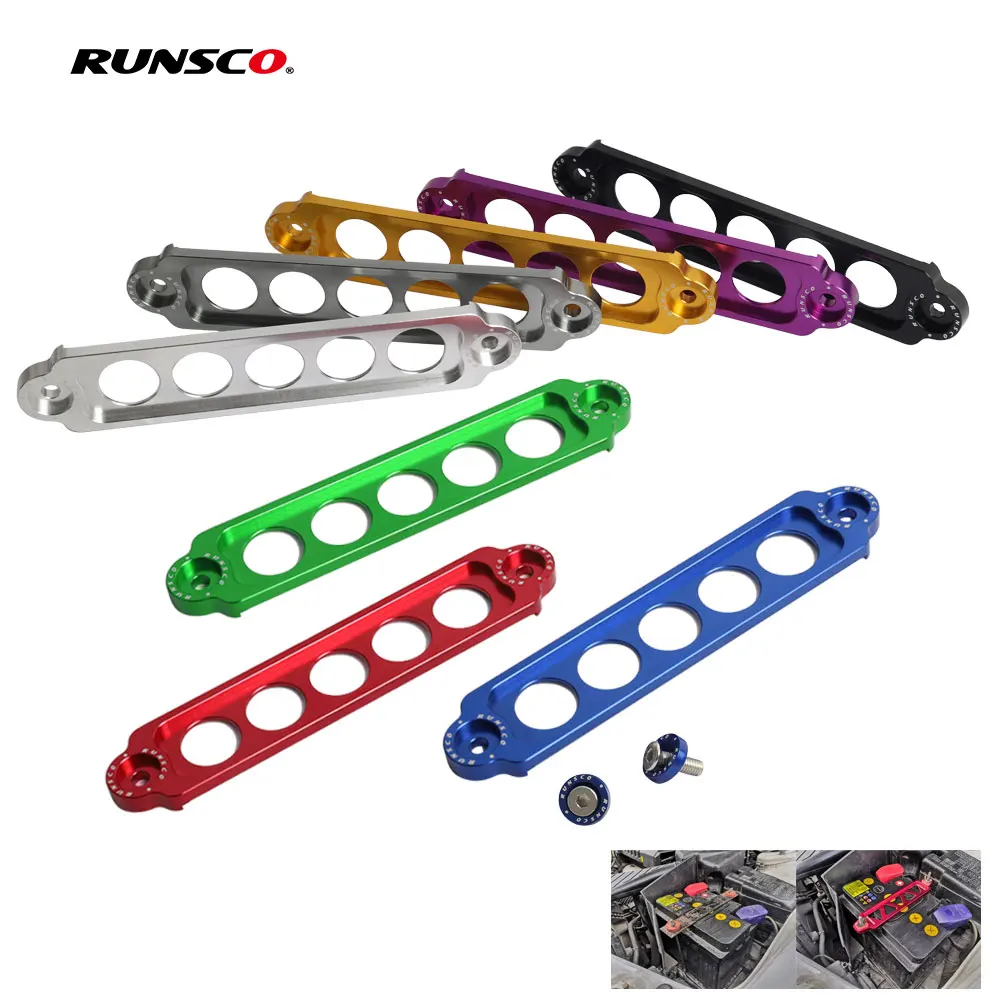 Battery tie down bracket Car Battery Fasten Bracket Holder Battery Tie Down Brace For Honda Nissan Ford Aluminum
