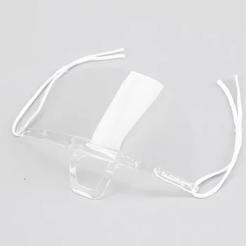 

10pcs Health Care Catering Chef Kitchen Restaurant Practical Transparent Plastic Drool Proof Cooking Mask Smile Shaped Anti Fog