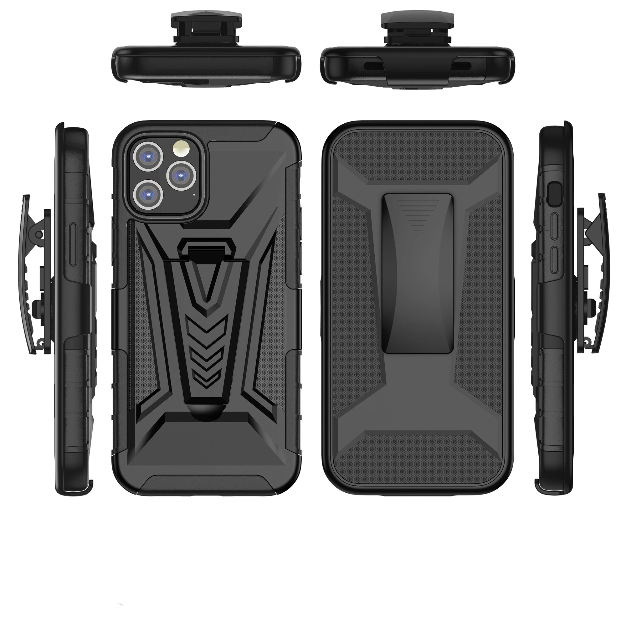3 in 1 Armor Shockproof Case For iPhone 13 12 mini 11 Pro MAX XS XR 6s 7 8 Plus Cases Belt Clip kickstand Full Protection Cover iphone 13 pro max cover