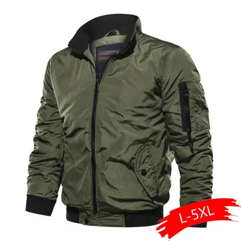 

2020 Spring Autumn Men ' s Military Bomber Jackets Men Casual Solid Zipper Pilot Jacket New Thin Stand Collar Male Coat Slim Fit