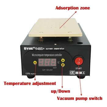 

UYUE 948S+ 110V/220V Built-in Vacuum LCD Touch Screen Separator Machine kit for Smart Phone Front Glass Repair
