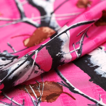 

Red Leaf Maple Forest printed mulberry Palace crisp skeleton silk clothing fabric